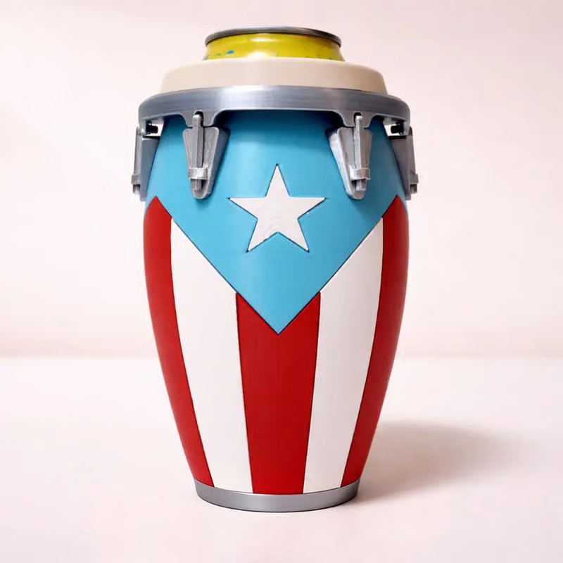 Conga-Style Can Holder – Celebrate Caribbean Pride, One Sip at a Time