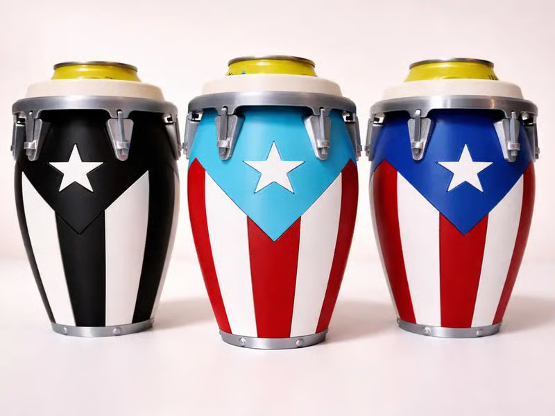 Conga-Style Can Holder – Celebrate Caribbean Pride, One Sip at a Time