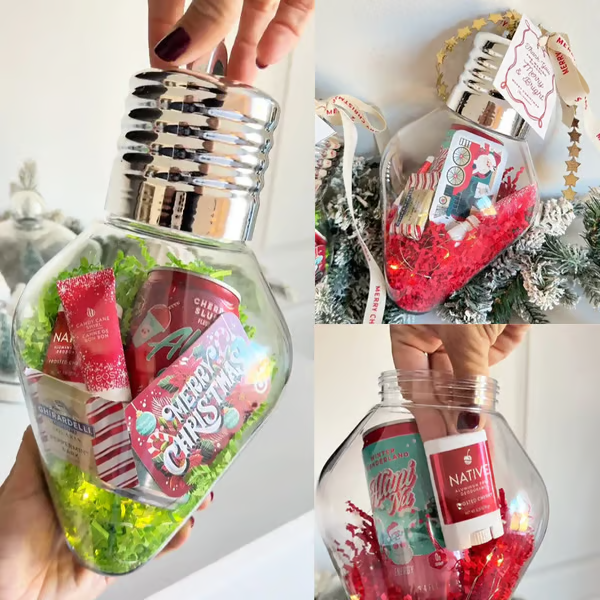 🎄✨ Christmas Bulb Gift Jar – Holiday LED Light Decoration, Festive Ornament & Perfect Gift 🎁🌟