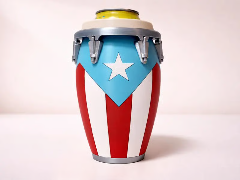 Conga-Style Can Holder – Celebrate Caribbean Pride, One Sip at a Time