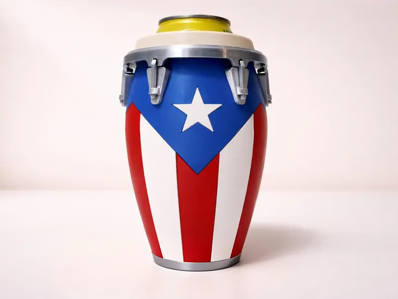 Conga-Style Can Holder – Celebrate Caribbean Pride, One Sip at a Time
