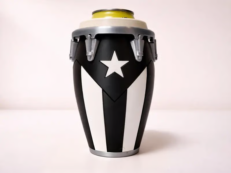 Conga-Style Can Holder – Celebrate Caribbean Pride, One Sip at a Time