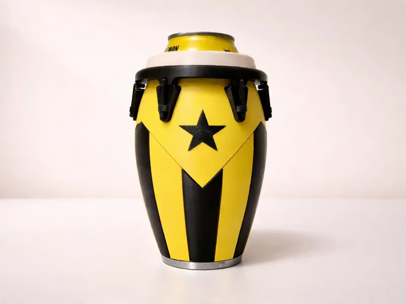 Conga-Style Can Holder – Celebrate Caribbean Pride, One Sip at a Time