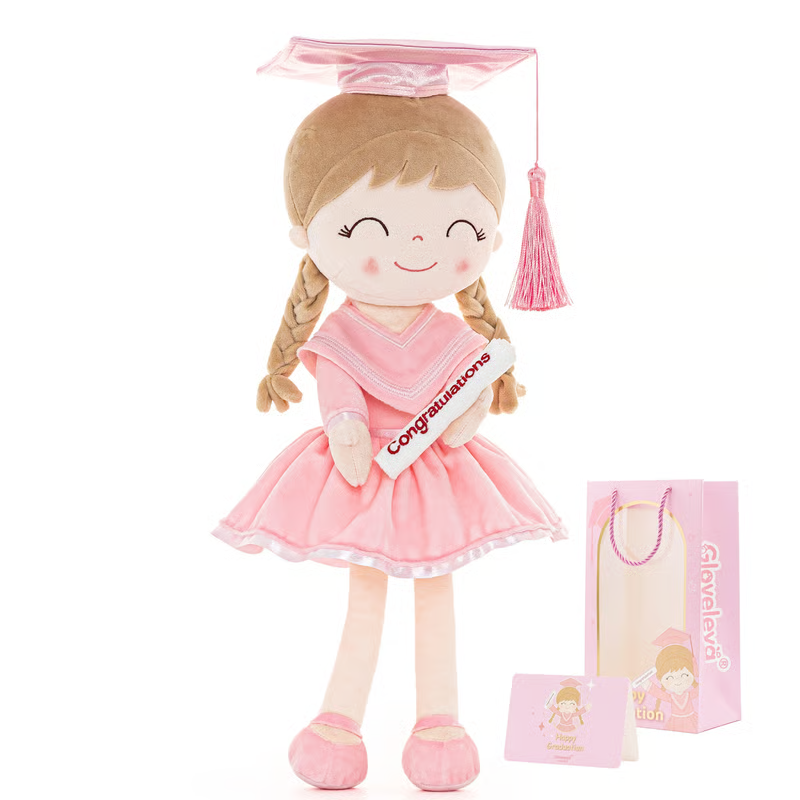 🎓💖 Graduation Girl Plush Doll – Pink Cap & Gown Keepsake Gift for Class of 2026