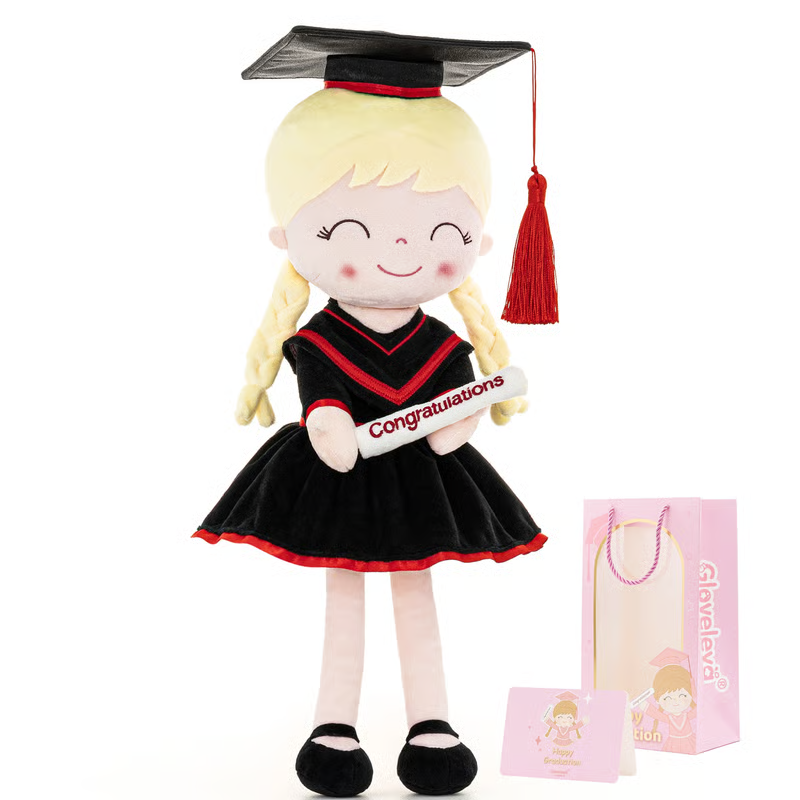 🎓💖 Graduation Girl Plush Doll – Pink Cap & Gown Keepsake Gift for Class of 2026