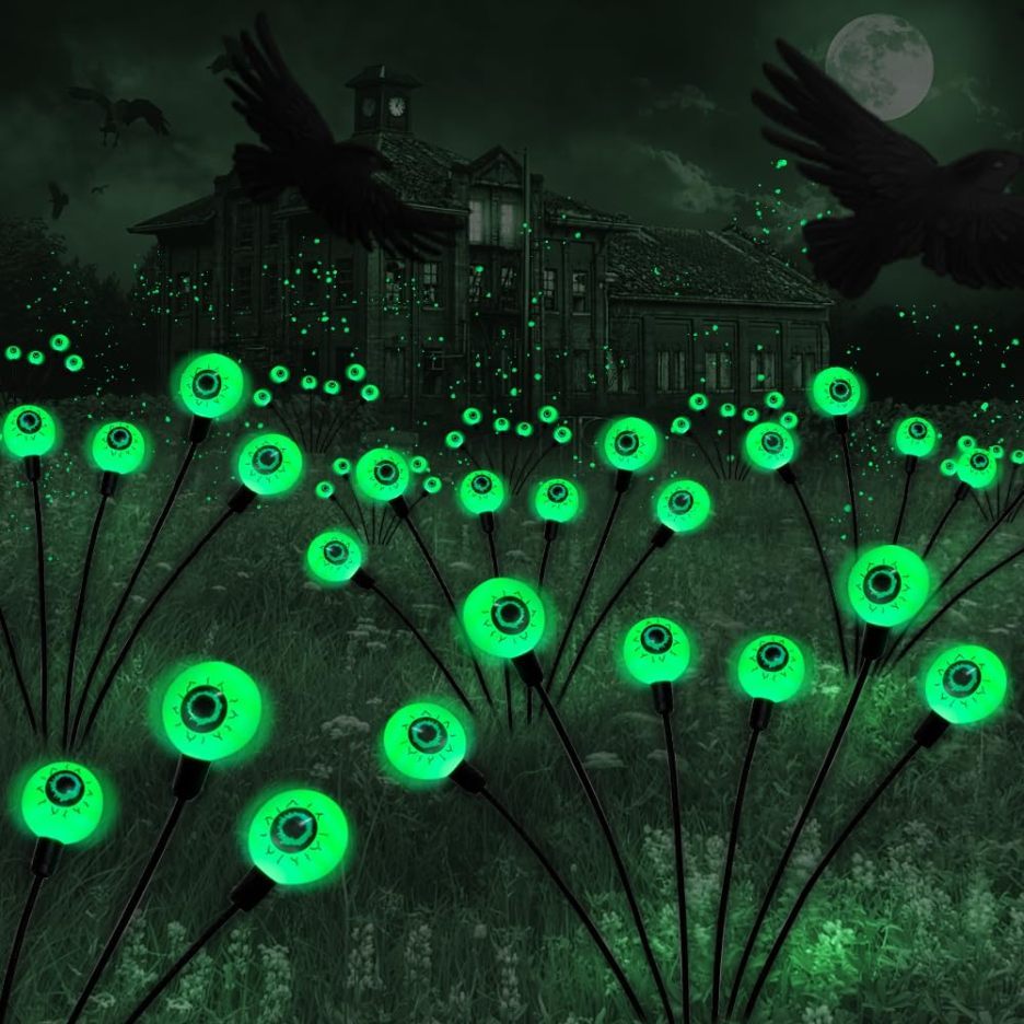 😈Early Halloween 50% OFF-Sale👻Halloween Solar Powered Scary Eyeball Lights-Festivesl