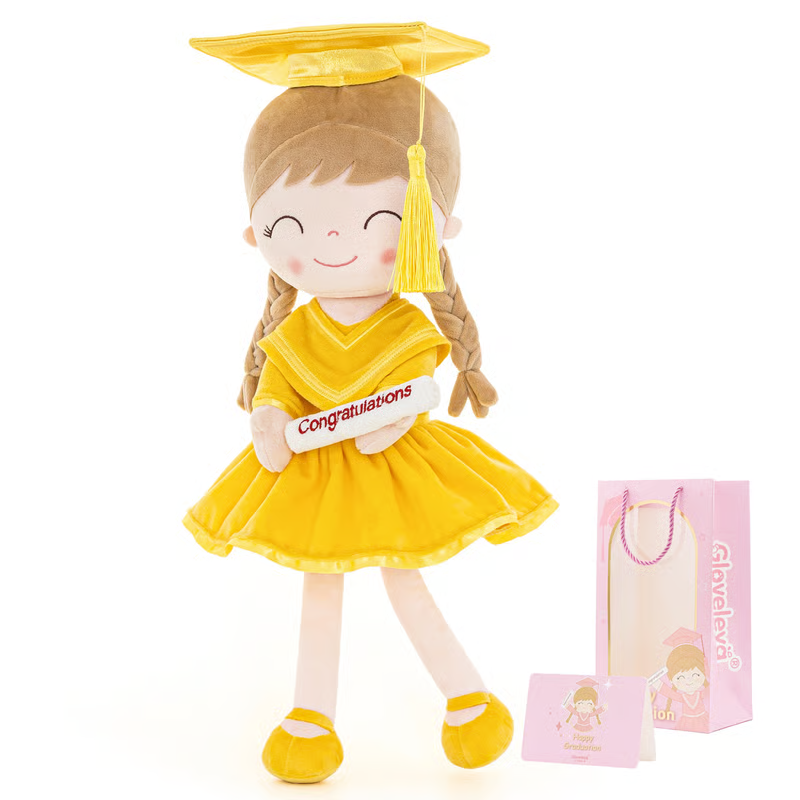 🎓💖 Graduation Girl Plush Doll – Pink Cap & Gown Keepsake Gift for Class of 2026