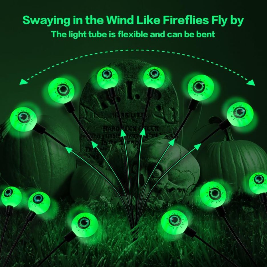 😈Early Halloween 50% OFF-Sale👻Halloween Solar Powered Scary Eyeball Lights-Festivesl