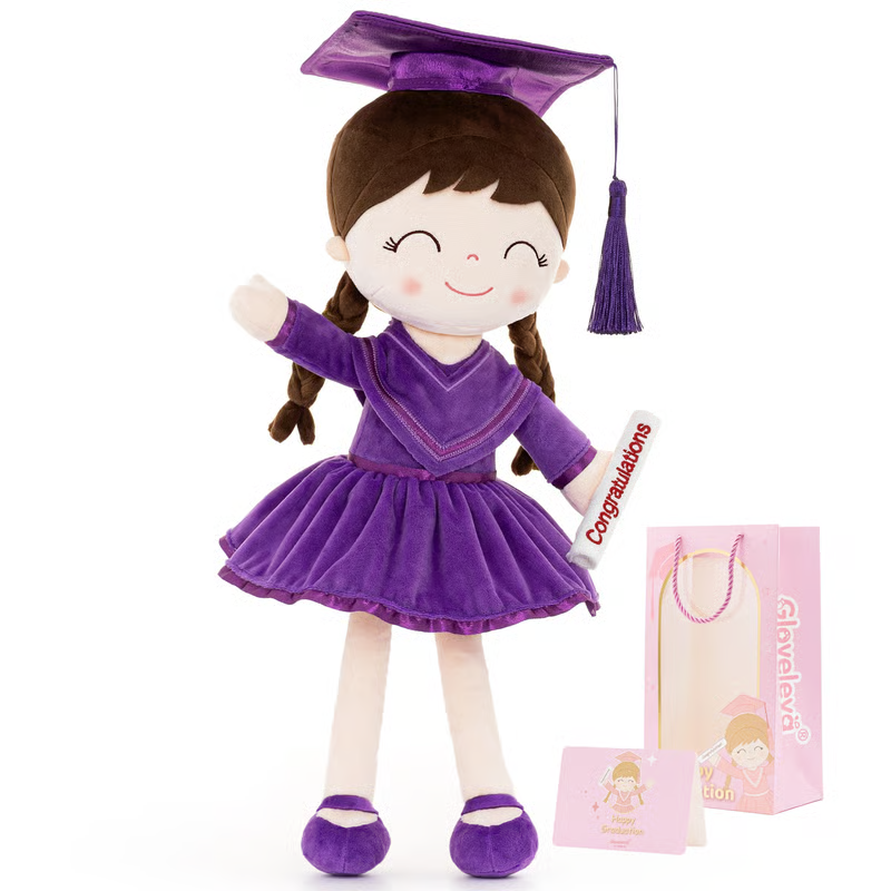 🎓💖 Graduation Girl Plush Doll – Pink Cap & Gown Keepsake Gift for Class of 2026