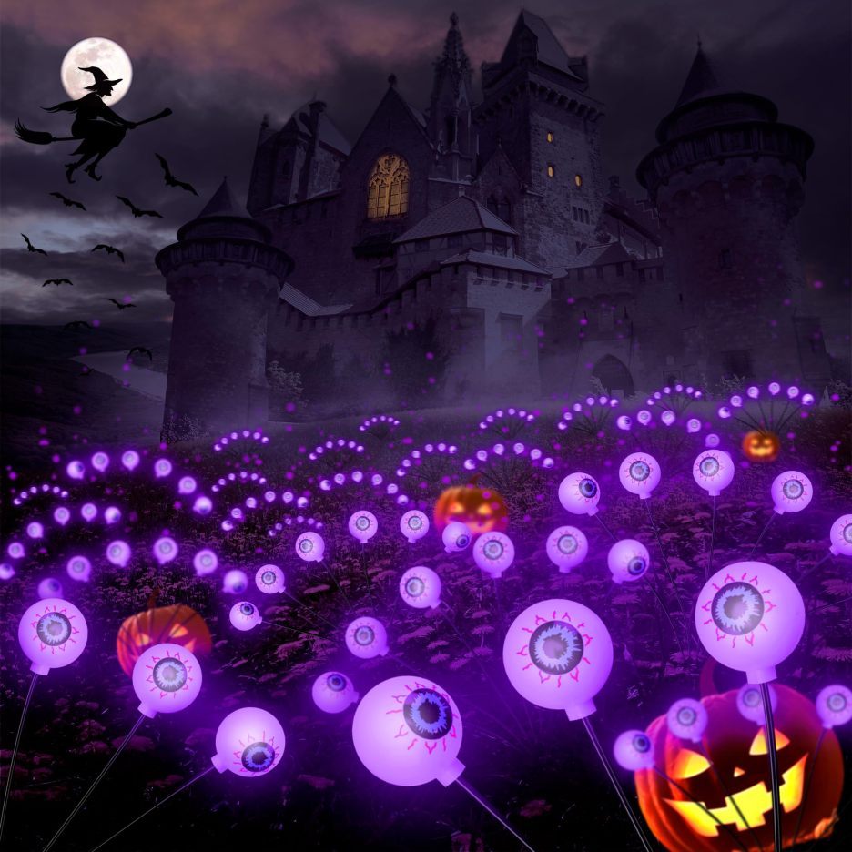 😈Early Halloween 50% OFF-Sale👻Halloween Solar Powered Scary Eyeball Lights-Festivesl