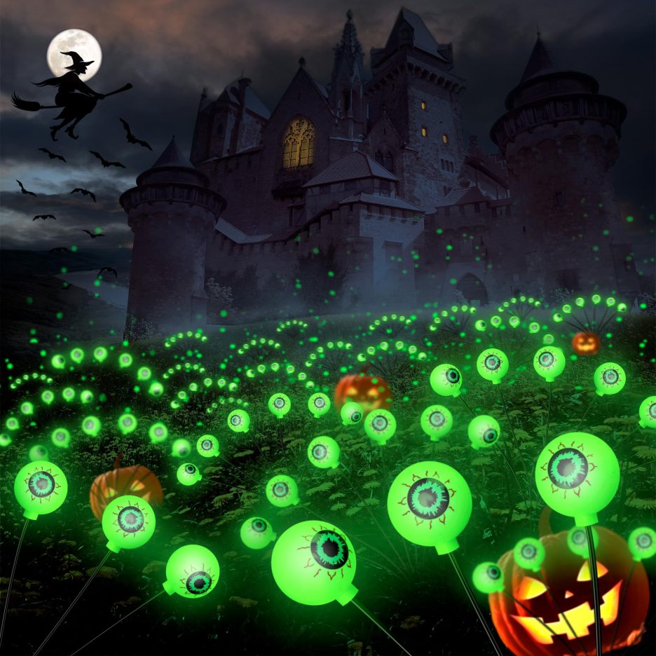 😈Early Halloween 50% OFF-Sale👻Halloween Solar Powered Scary Eyeball Lights-Festivesl