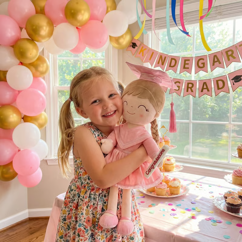 🎓💖 Graduation Girl Plush Doll – Pink Cap & Gown Keepsake Gift for Class of 2026