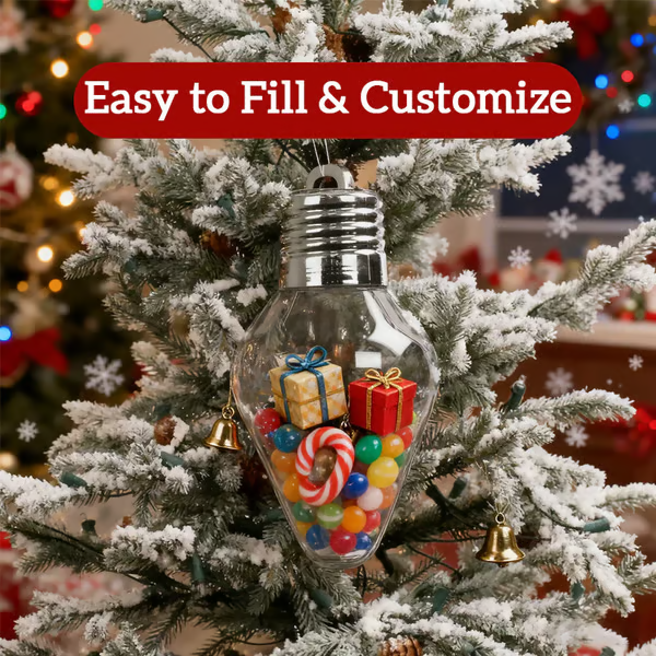 🎄✨ Christmas Bulb Gift Jar – Holiday LED Light Decoration, Festive Ornament & Perfect Gift 🎁🌟