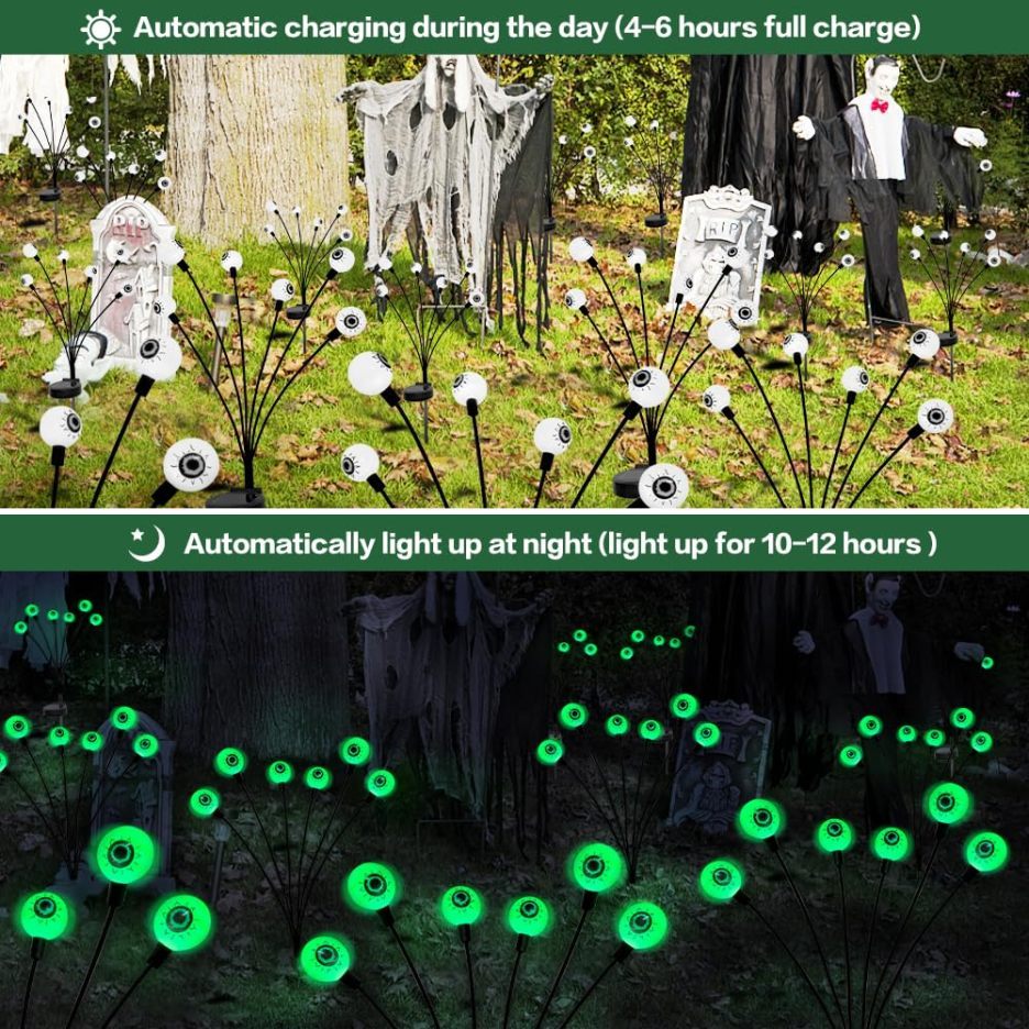 😈Early Halloween 50% OFF-Sale👻Halloween Solar Powered Scary Eyeball Lights-Festivesl