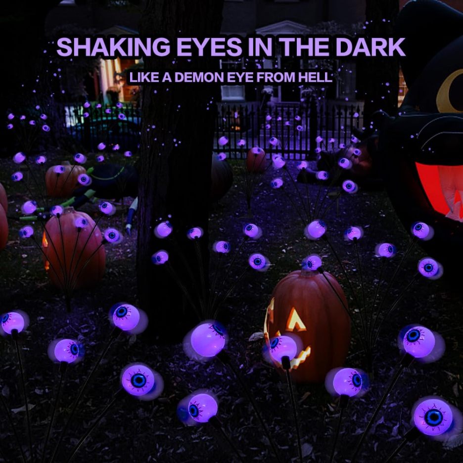 😈Early Halloween 50% OFF-Sale👻Halloween Solar Powered Scary Eyeball Lights-Festivesl