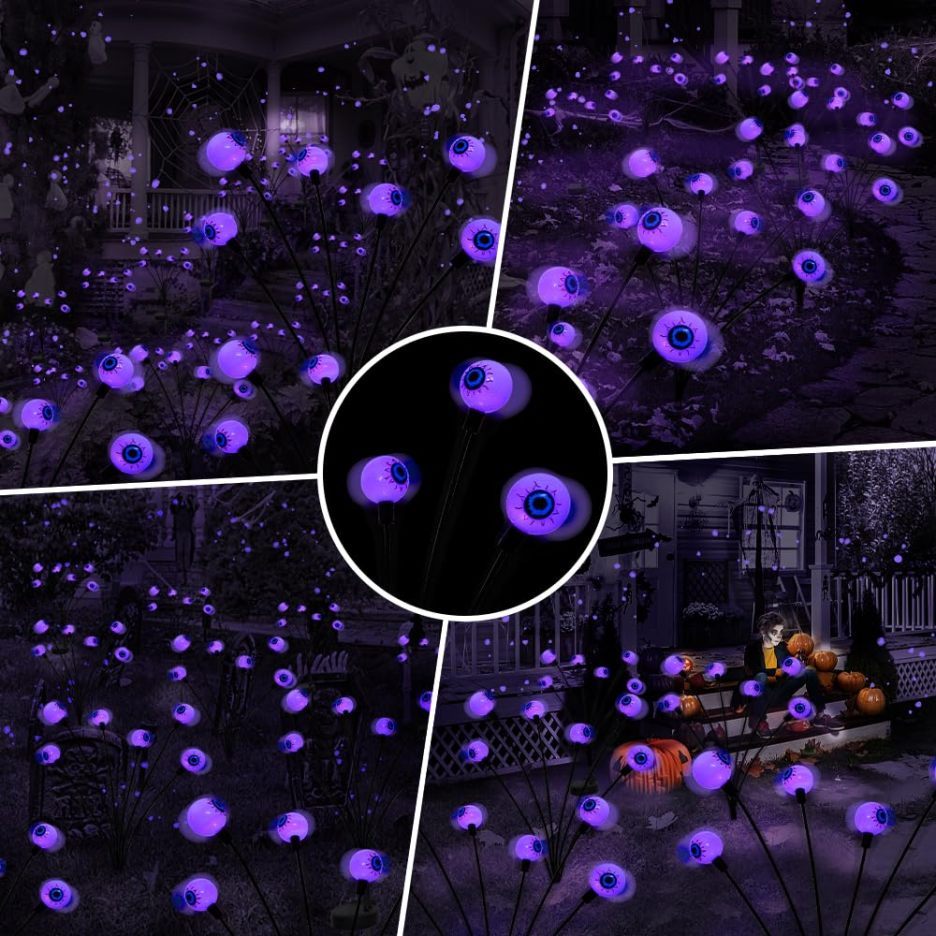 😈Early Halloween 50% OFF-Sale👻Halloween Solar Powered Scary Eyeball Lights-Festivesl