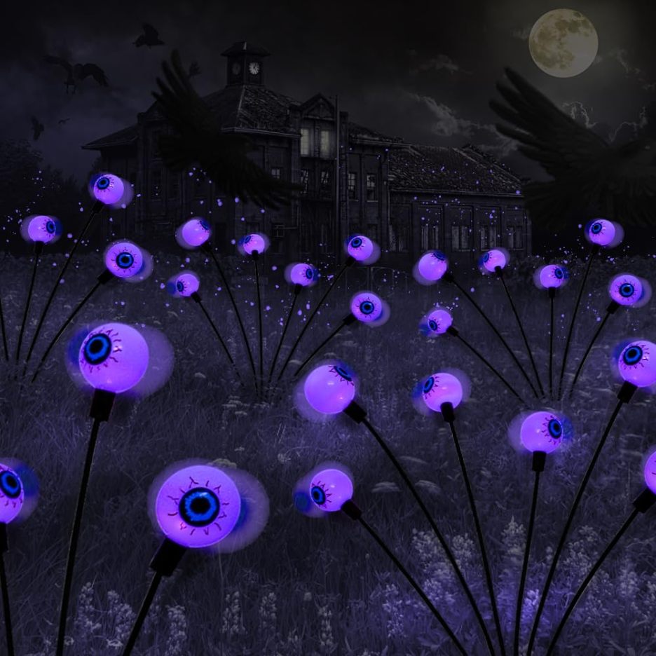 😈Early Halloween 50% OFF-Sale👻Halloween Solar Powered Scary Eyeball Lights-Festivesl