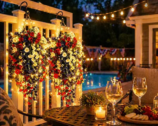 ✨🇺🇸 Celebrate America’s 250th Anniversary with Patriotic Hanging Flower Baskets