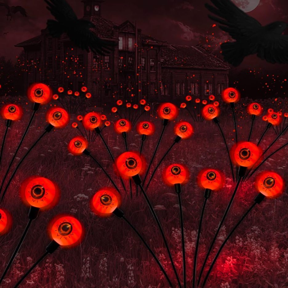 😈Early Halloween 50% OFF-Sale👻Halloween Solar Powered Scary Eyeball Lights-Festivesl