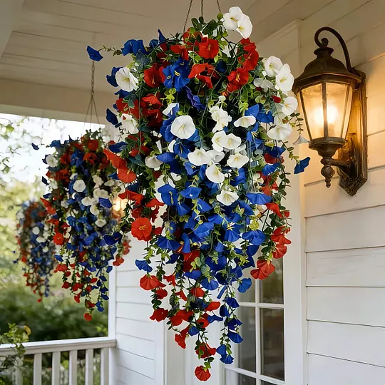 ✨🇺🇸 Celebrate America’s 250th Anniversary with Patriotic Hanging Flower Baskets