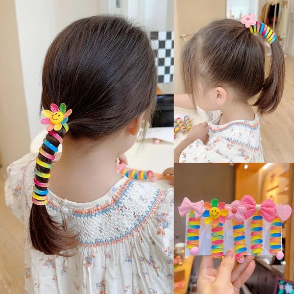 🌲 Early Christmas Sale🎁Colorful Telephone Wire Hair Bands for Kids-Festivesl