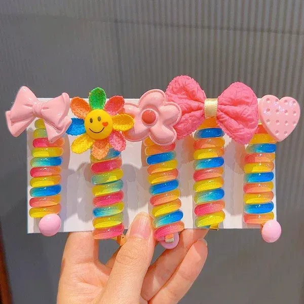 🌲 Early Christmas Sale🎁Colorful Telephone Wire Hair Bands for Kids-Festivesl
