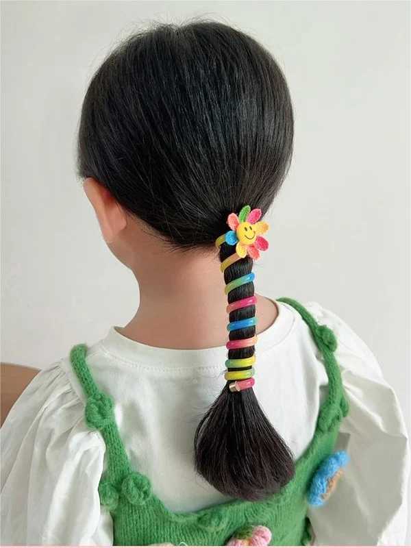 🌲 Early Christmas Sale🎁Colorful Telephone Wire Hair Bands for Kids-Festivesl