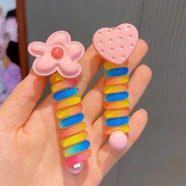 🌲 Early Christmas Sale🎁Colorful Telephone Wire Hair Bands for Kids-Festivesl