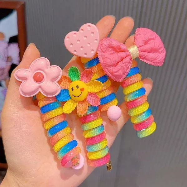 🌲 Early Christmas Sale🎁Colorful Telephone Wire Hair Bands for Kids-Festivesl