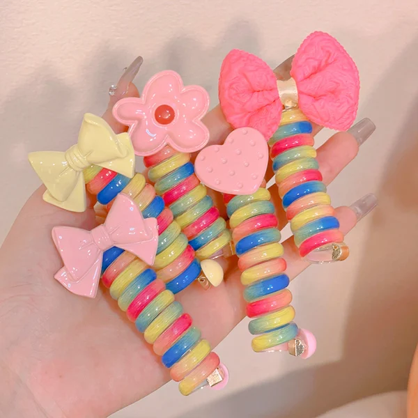 🌲 Early Christmas Sale🎁Colorful Telephone Wire Hair Bands for Kids-Festivesl