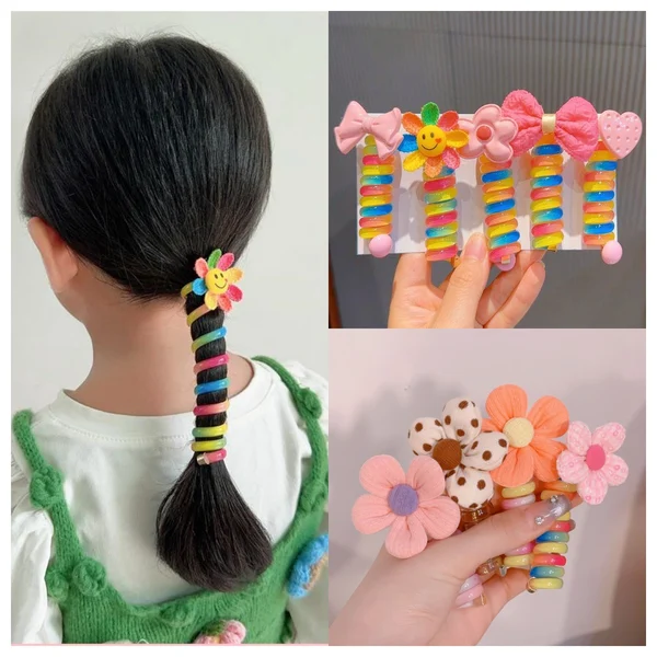 🌲 Early Christmas Sale🎁Colorful Telephone Wire Hair Bands for Kids-Festivesl