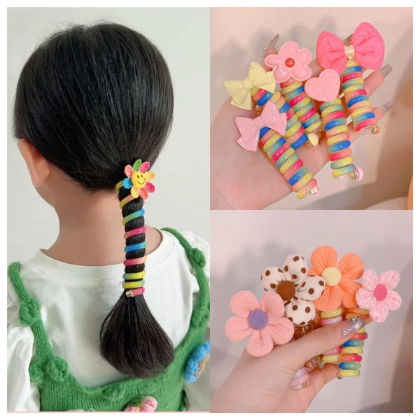 🌲 Early Christmas Sale🎁Colorful Telephone Wire Hair Bands for Kids-Festivesl