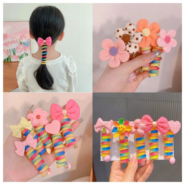 🌲 Early Christmas Sale🎁Colorful Telephone Wire Hair Bands for Kids-Festivesl