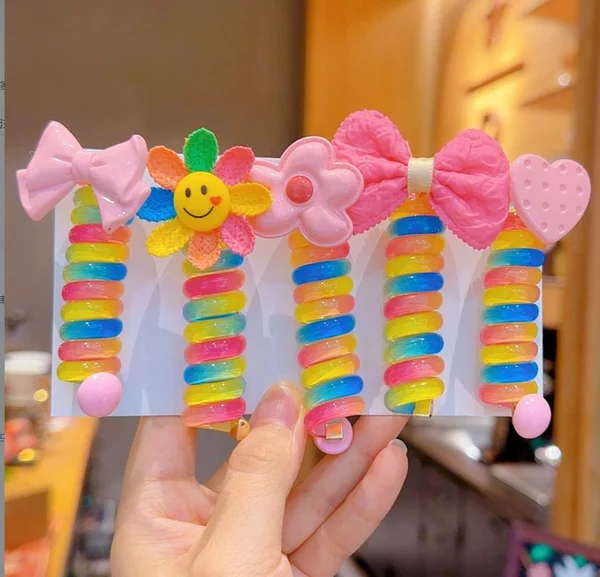 🌲 Early Christmas Sale🎁Colorful Telephone Wire Hair Bands for Kids-Festivesl