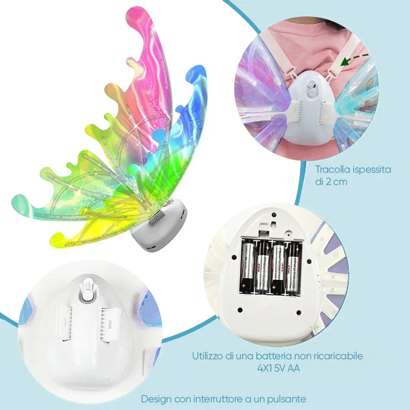 🦋🧚‍♀Electric Butterfly Elf Wings with Glowing Lights-Festivesl