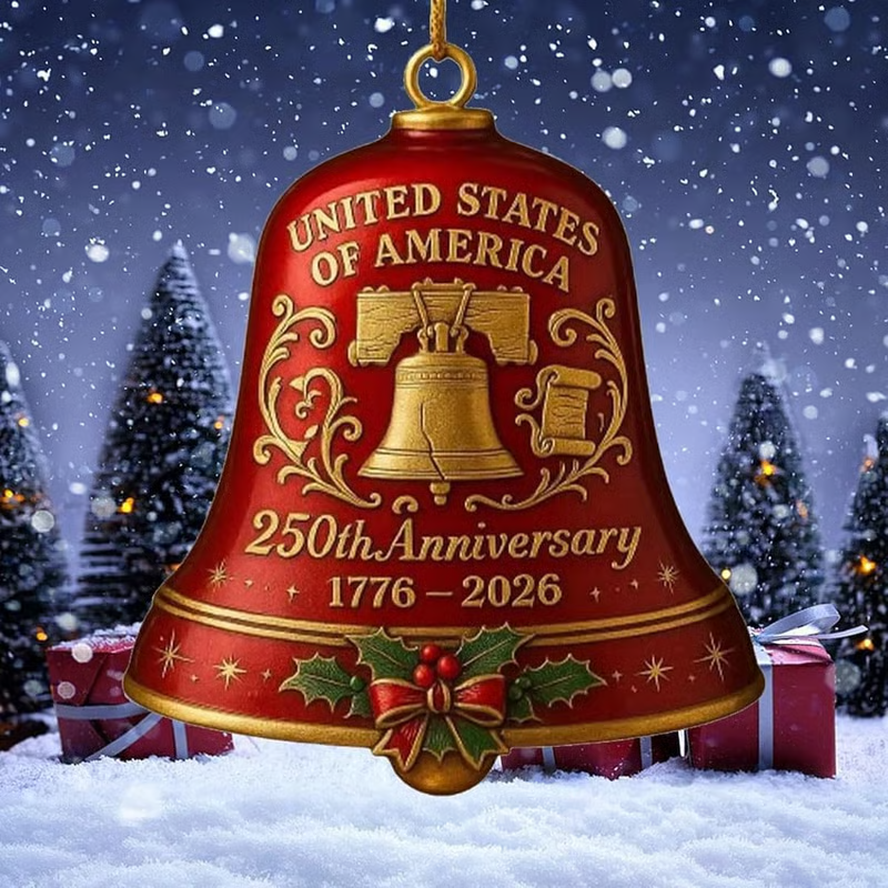 🌟Proudly made in Texas, USA🔔United States 250th Anniversary Bell Ornament