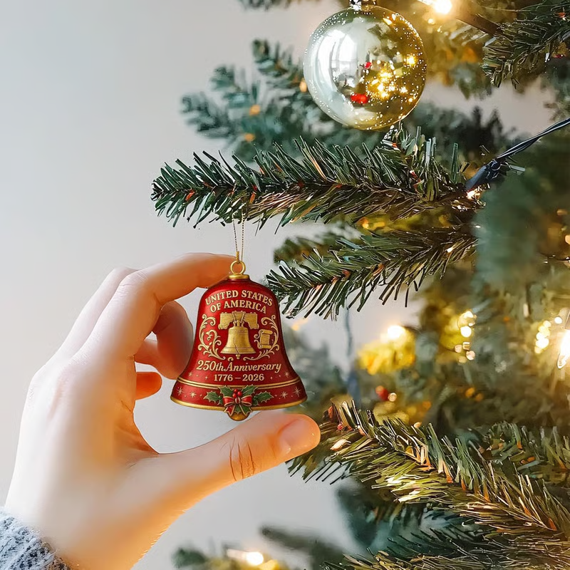 🌟Proudly made in Texas, USA🔔United States 250th Anniversary Bell Ornament
