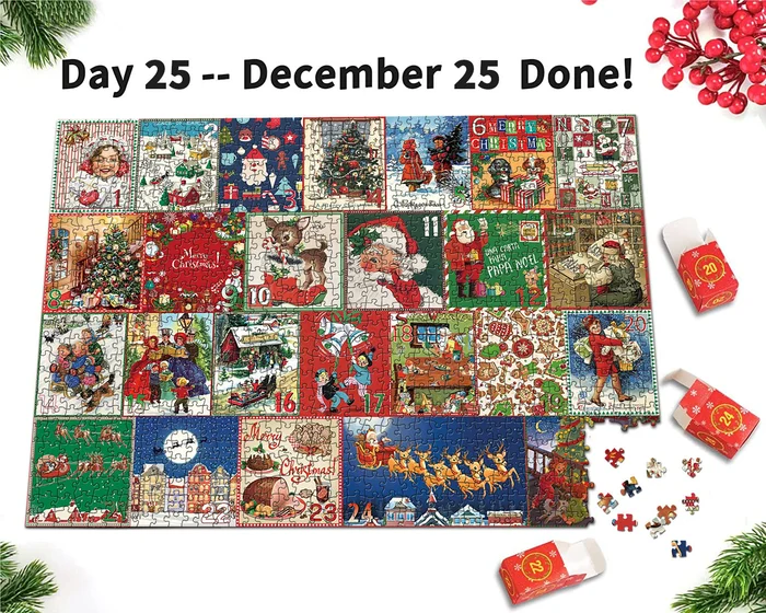 🎄🎅Christmas Calendar Jigsaw Puzzle 1008pcs🧩-Festivesl