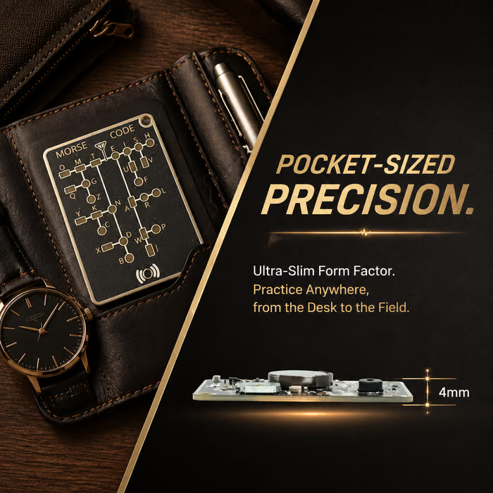 📟 Morse Code Trainer Card Pro (LED Edition)