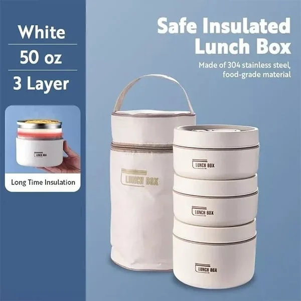 Portable Insulated Lunch Container Set-Festivesl