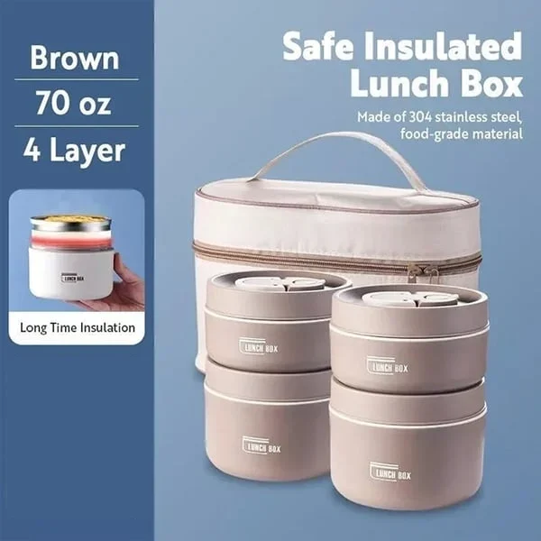 Portable Insulated Lunch Container Set-Festivesl