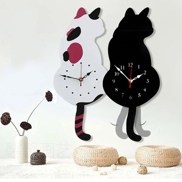 (❤️2023 Early Christmas Sale-49% OFF❤️)Nordic Cat Wagging Tail Wall Clock-Festivesl