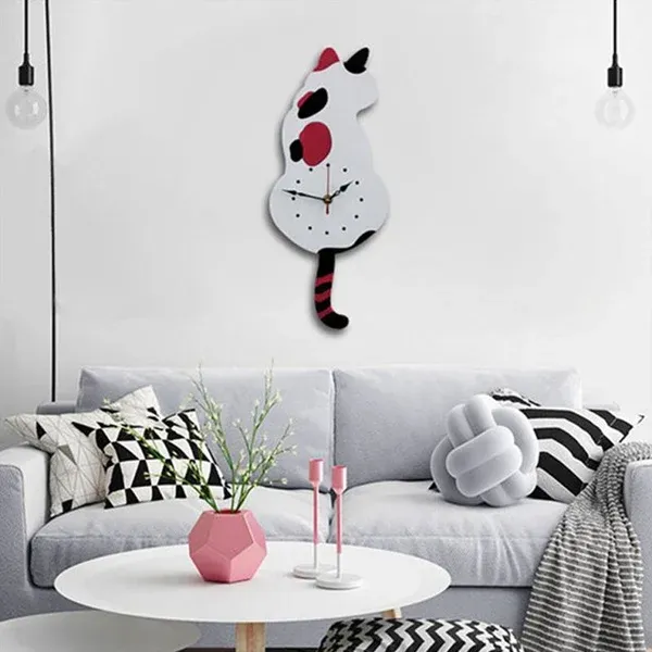(❤️2023 Early Christmas Sale-49% OFF❤️)Nordic Cat Wagging Tail Wall Clock-Festivesl