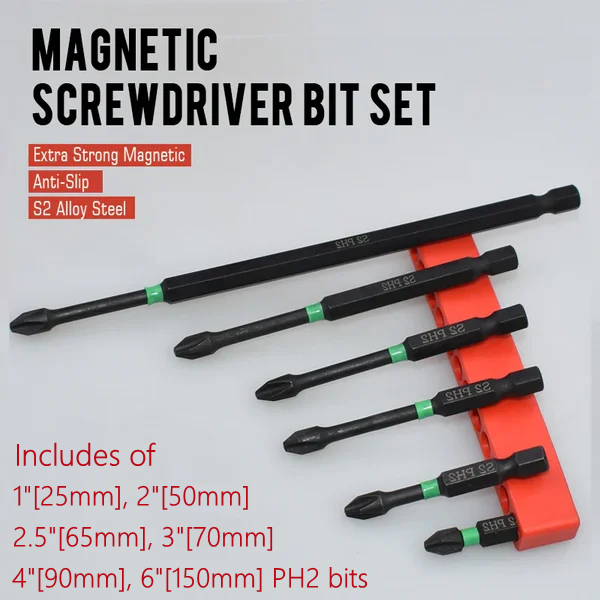 PH2 Magnetic Screwdriver Bit Set -Drilling work no longer be complicated!-Festivesl