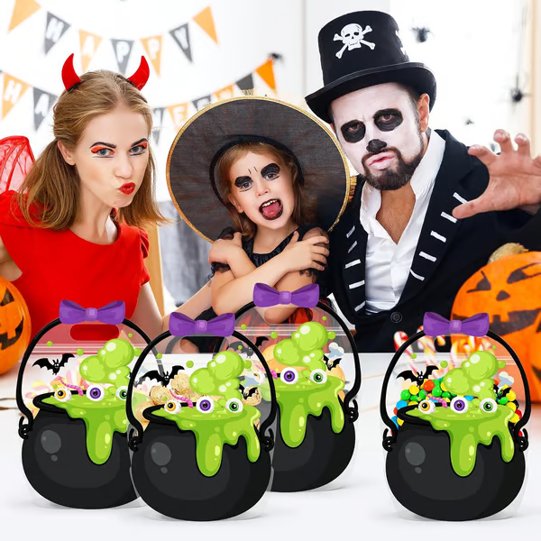 🏆Flash Sale⚡ 50K+ SOLD! 👻50 Pcs Halloween Favor Bags Transparent Sealed Pouches