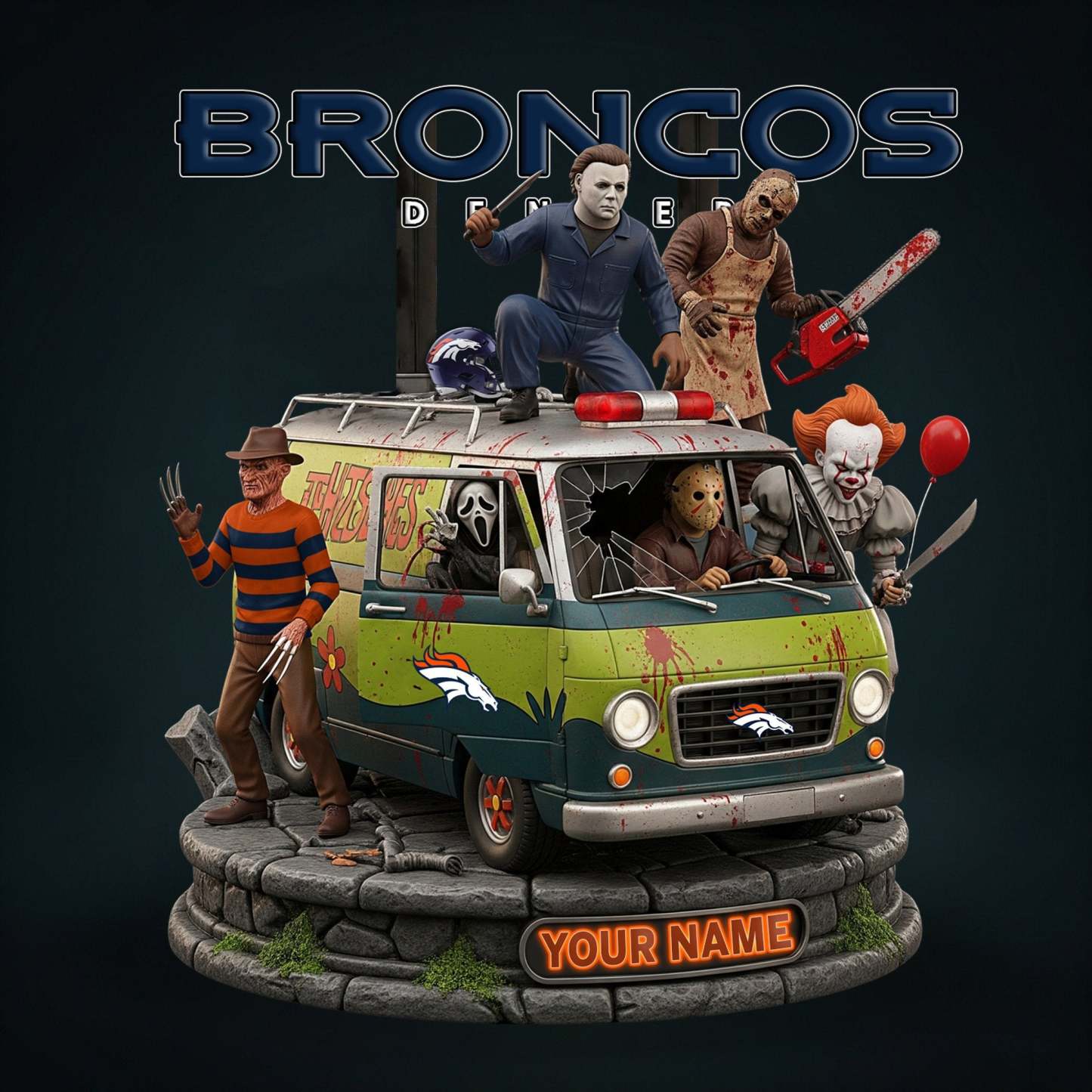 NFL Horror Personalized Acrylic Block Plaque Halloween Gift For Fan - Limited Edition-Festivesl