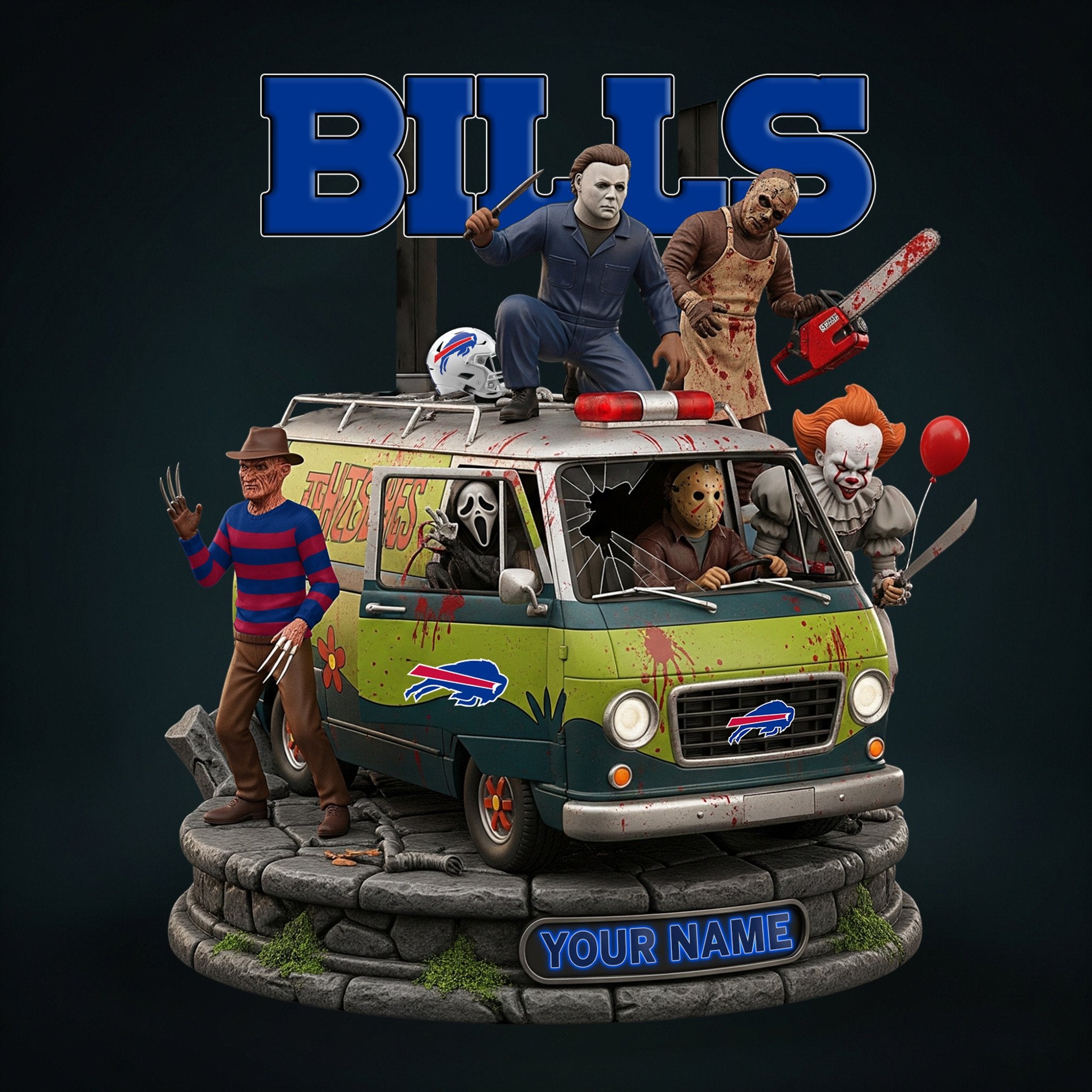 NFL Horror Personalized Acrylic Block Plaque Halloween Gift For Fan - Limited Edition-Festivesl