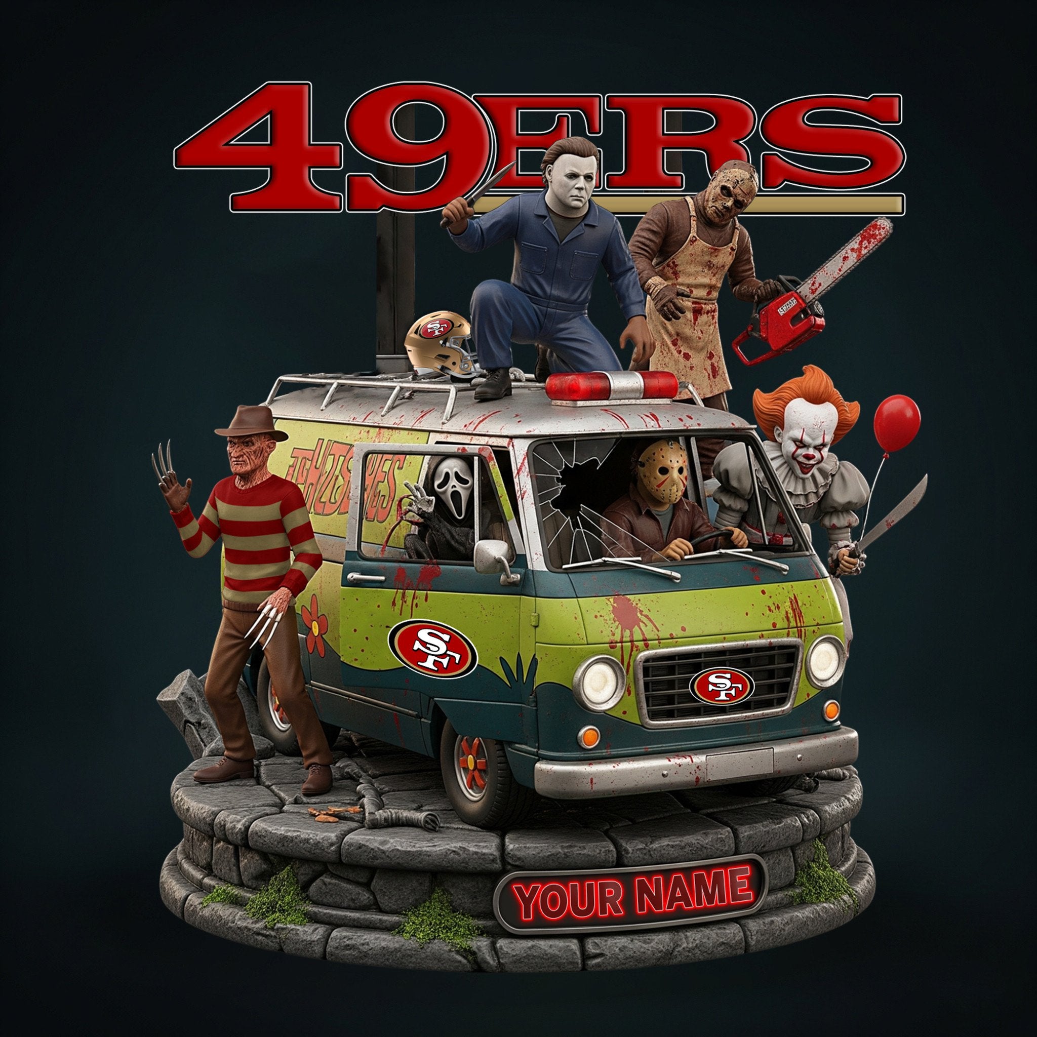 NFL Horror Personalized Acrylic Block Plaque Halloween Gift For Fan - Limited Edition-Festivesl