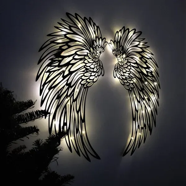 🔥 49% OFF🔥 - 1 PAIR ANGEL WINGS METAL WALL ART WITH LED LIGHTS-🎁GIFT TO HER【BUY 2 FREE SHIPPING】-Festivesl