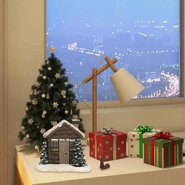🏠🎄Log Cabin Snowy Winter Incense Cone Burner-Festivesl